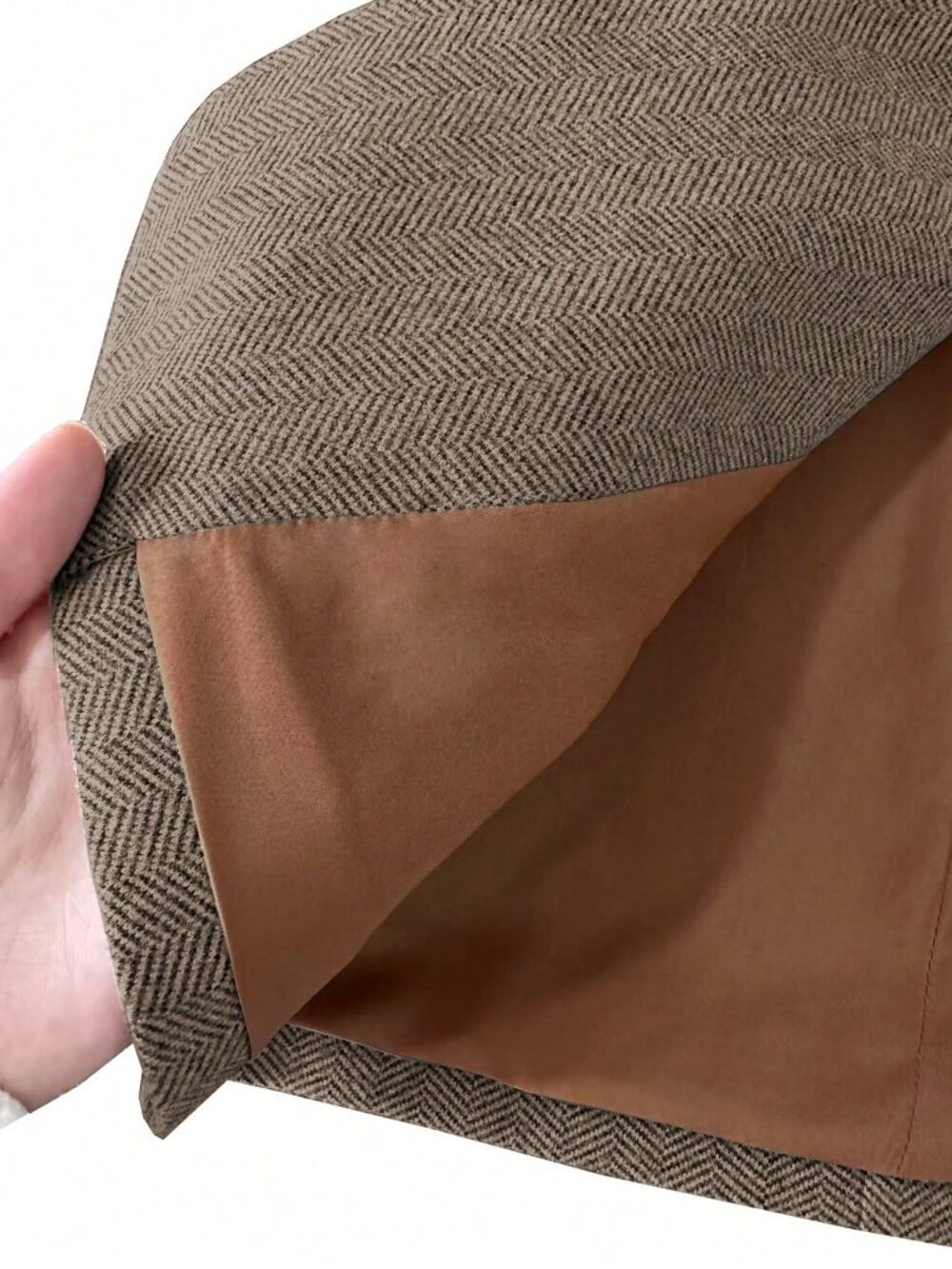 Coffee Brown Elegant Women's Regular Fit Double Breasted Lapel Blazer Jacket - Picture 4 of 4